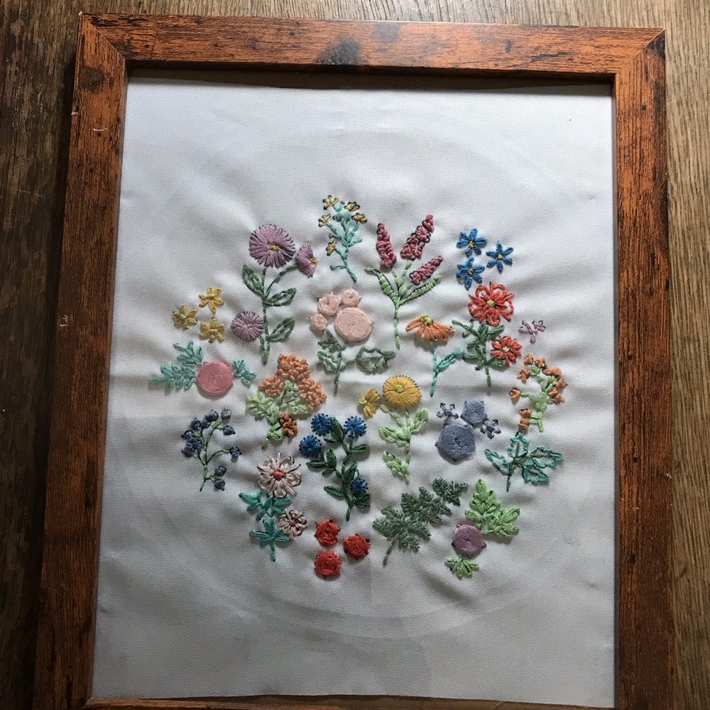 Hand Embroidery Wall Art 9X11
